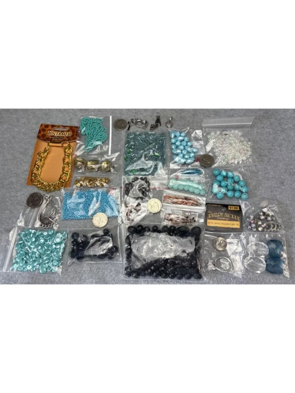 Assorted Beads & Charms Jewelry Making Kit Chain Jewelry Findings